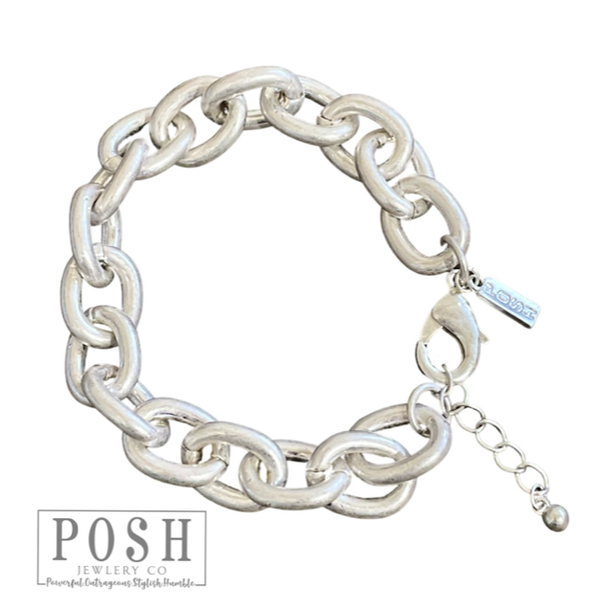 Chunky Chain Silver Bracelet