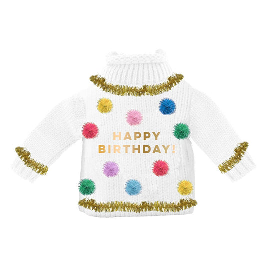 Happy Birthday Wine Bottle Sweater