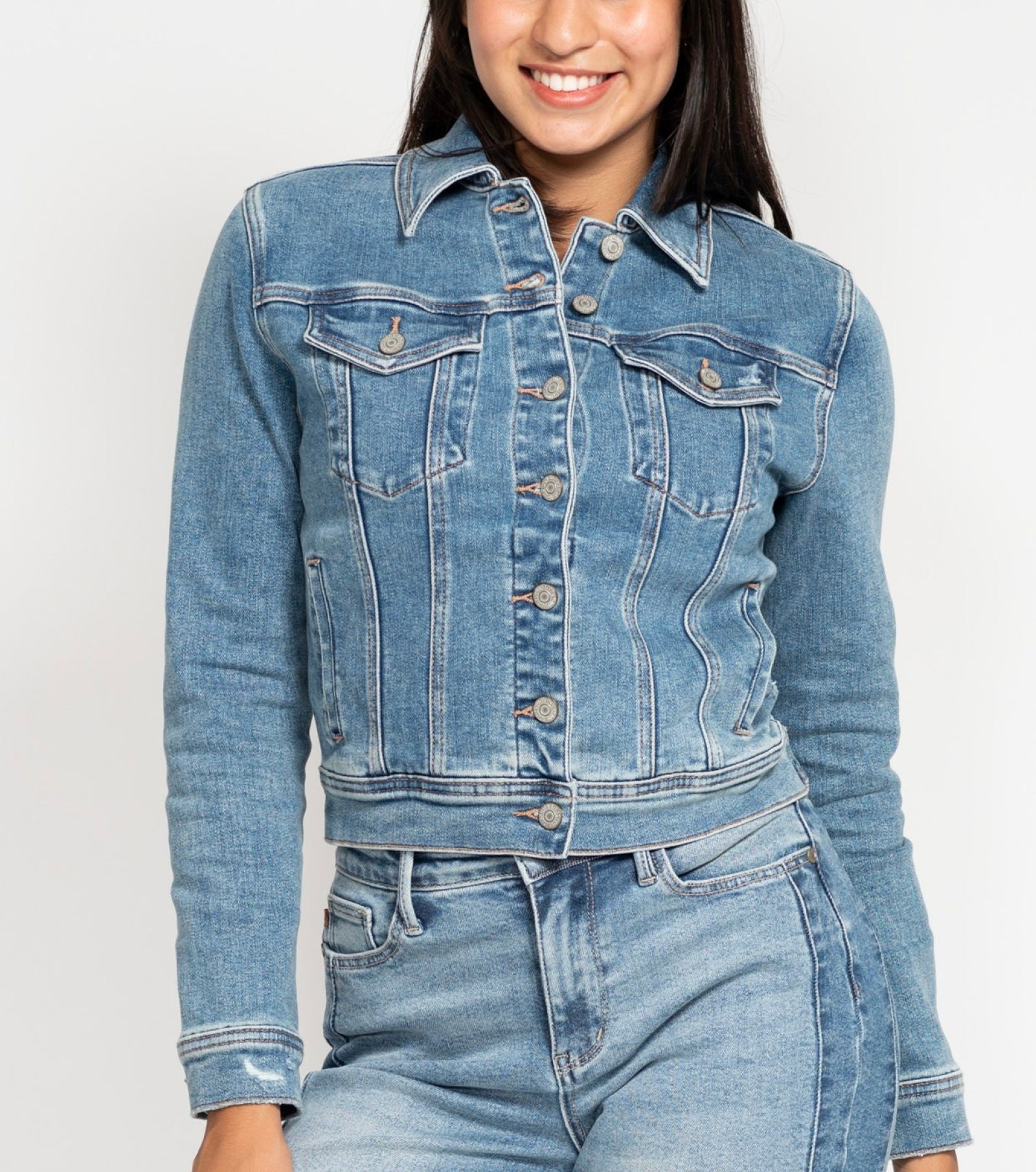 Always In Style Denim Plus Jacket | Judy Blue Denim Plus Jacket 