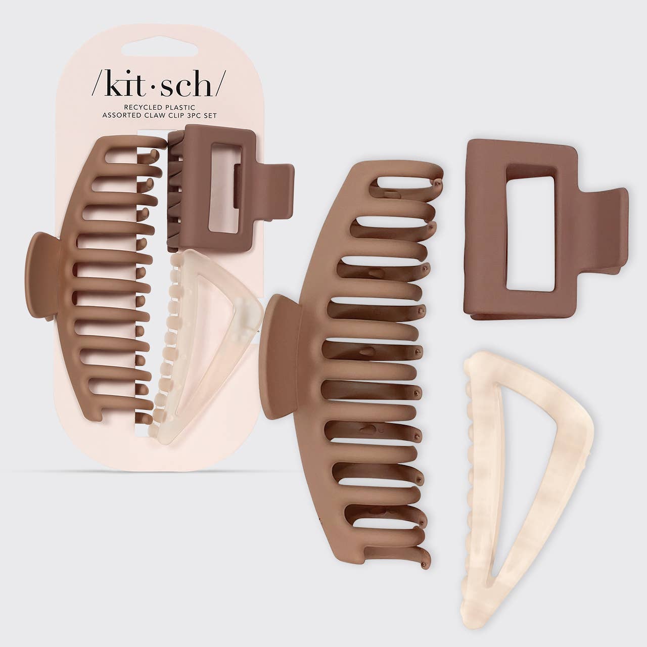 Assorted Claw Clips | Oversized 3 pc Recycled Plastic Assorted Claw Clip