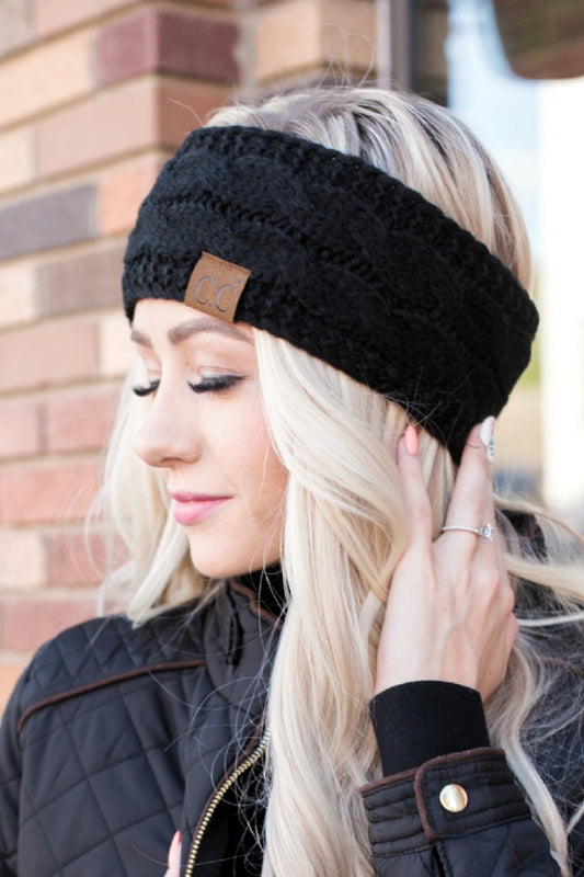 C.C. Cable Knit Solid Headwrap| C.C. Fur Lined Solid Headwrap