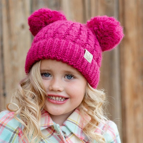 Childs Double Pom Pom Beenie