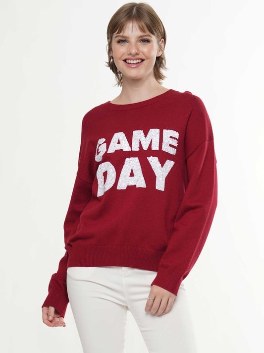 Burgundy Game Day Sweater