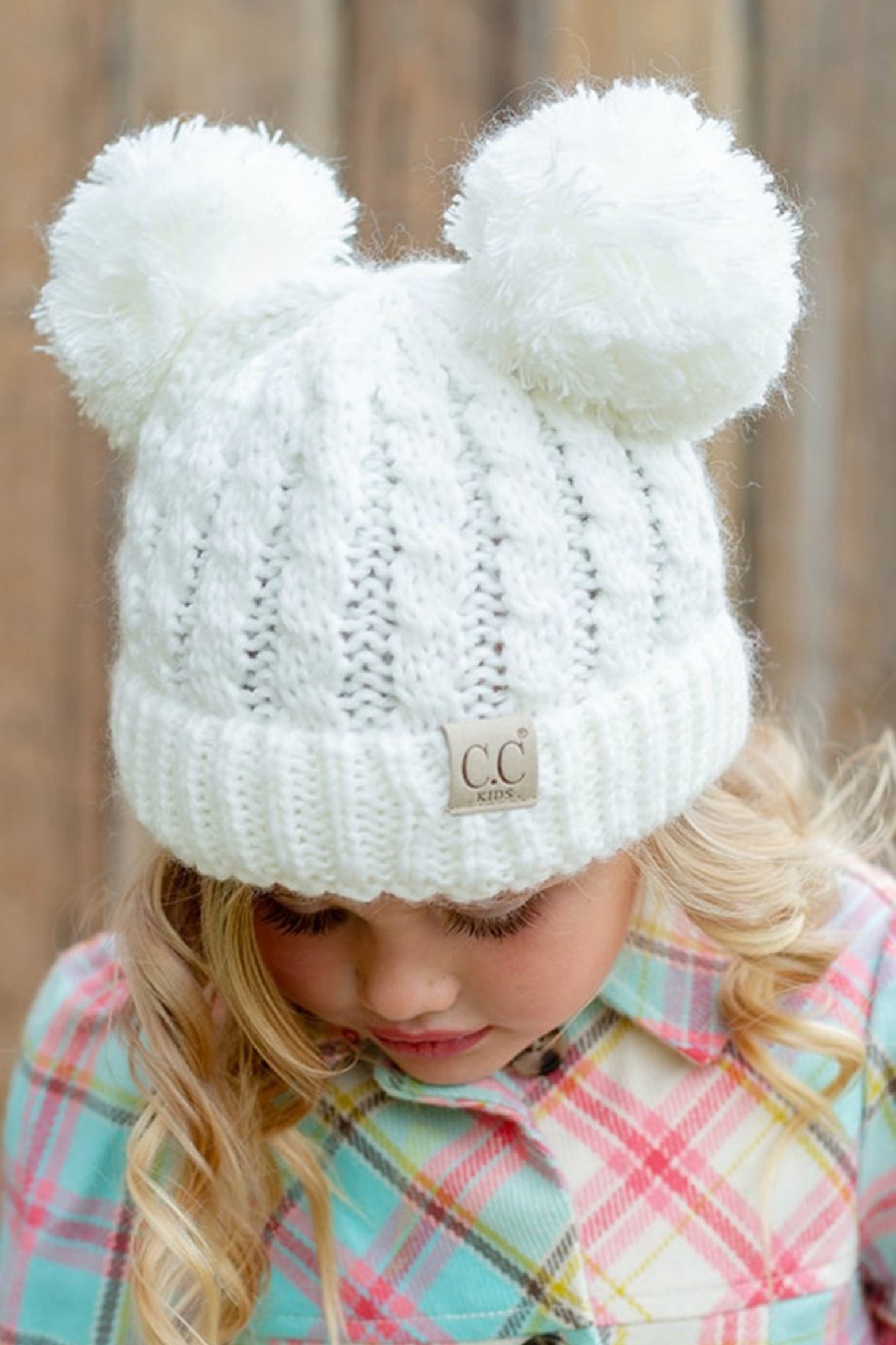 Childs Double Pom Pom Beenie