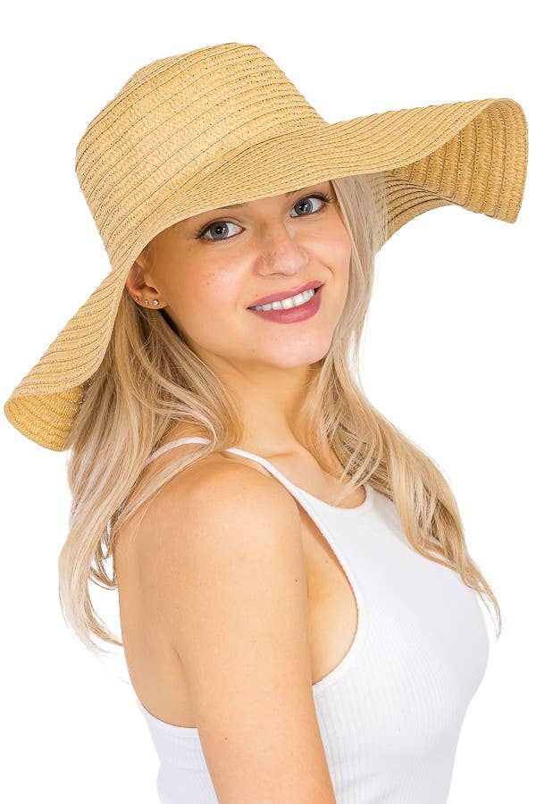 Floppy Brim Sun Hat | Paper Straw Floppy Brim Sun Hat