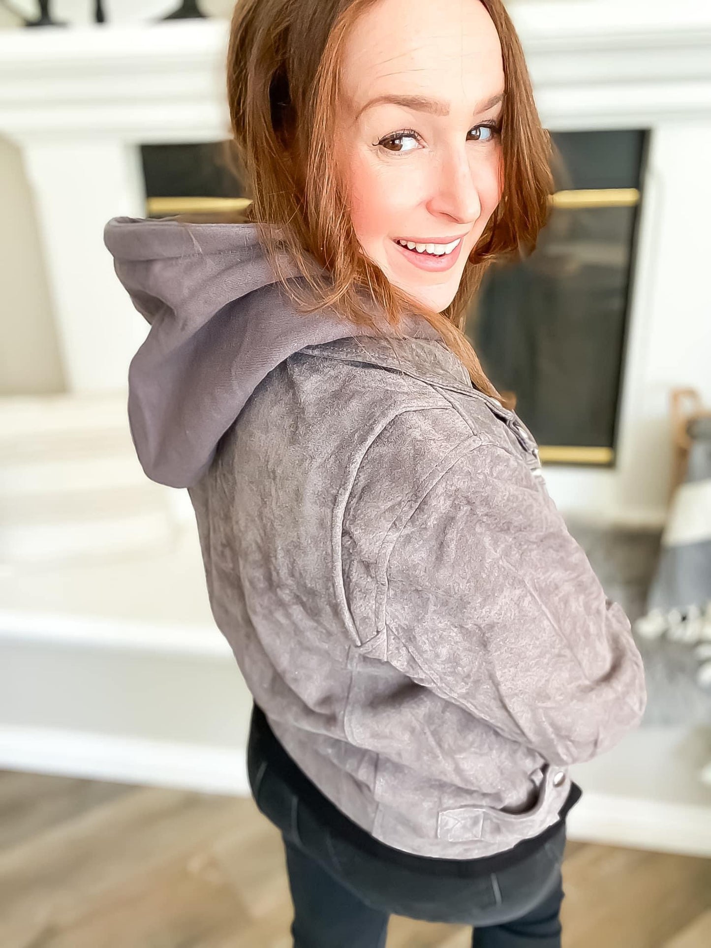 Gray Suede Moto Leather Jacket | Suede Moto Leather Jacket