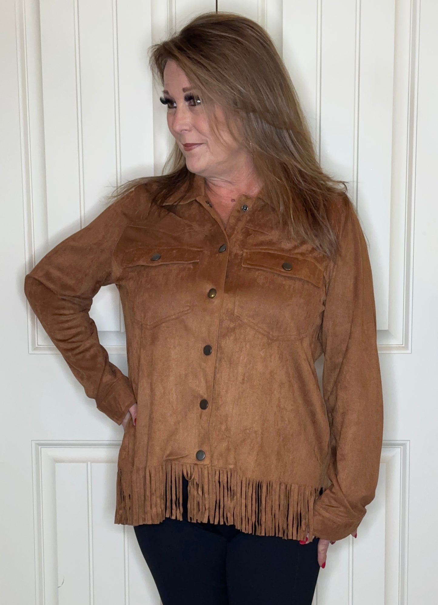 Can’t Get Enough Fringe Jacket | Faux Suede Fringe Jacket