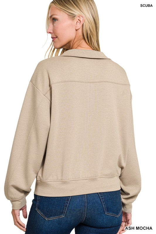 Scuba Sunset Half Zip Top | Scuba Soft Half Zip Pullover