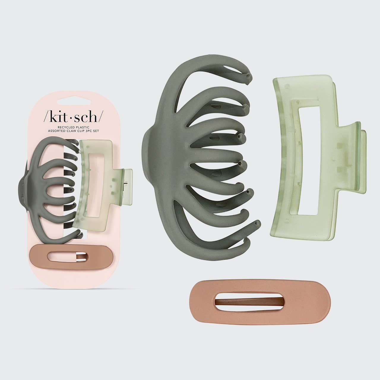 Octopus 3Pc Claw Clip Set | Plastic Assorted Claw Clip Set 3pc