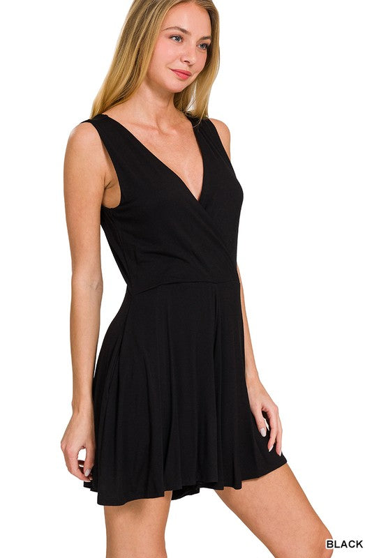 Play Date Sleeveless Romper | Zenana Black Sleeveless Short Romper