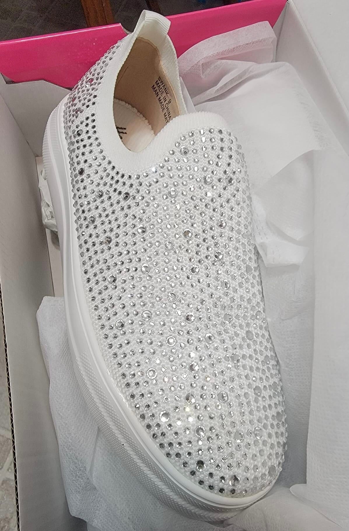 Rhinestone Embellished Shoes | Slip On Rhinestone Tennis Shoes