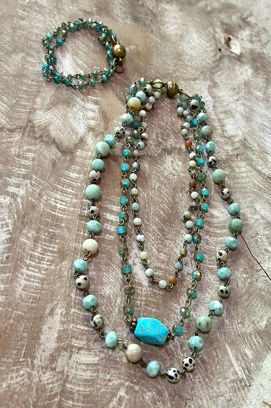 Serena Layered Necklace Set | Four Layer Beaded Magnetic Necklace Set