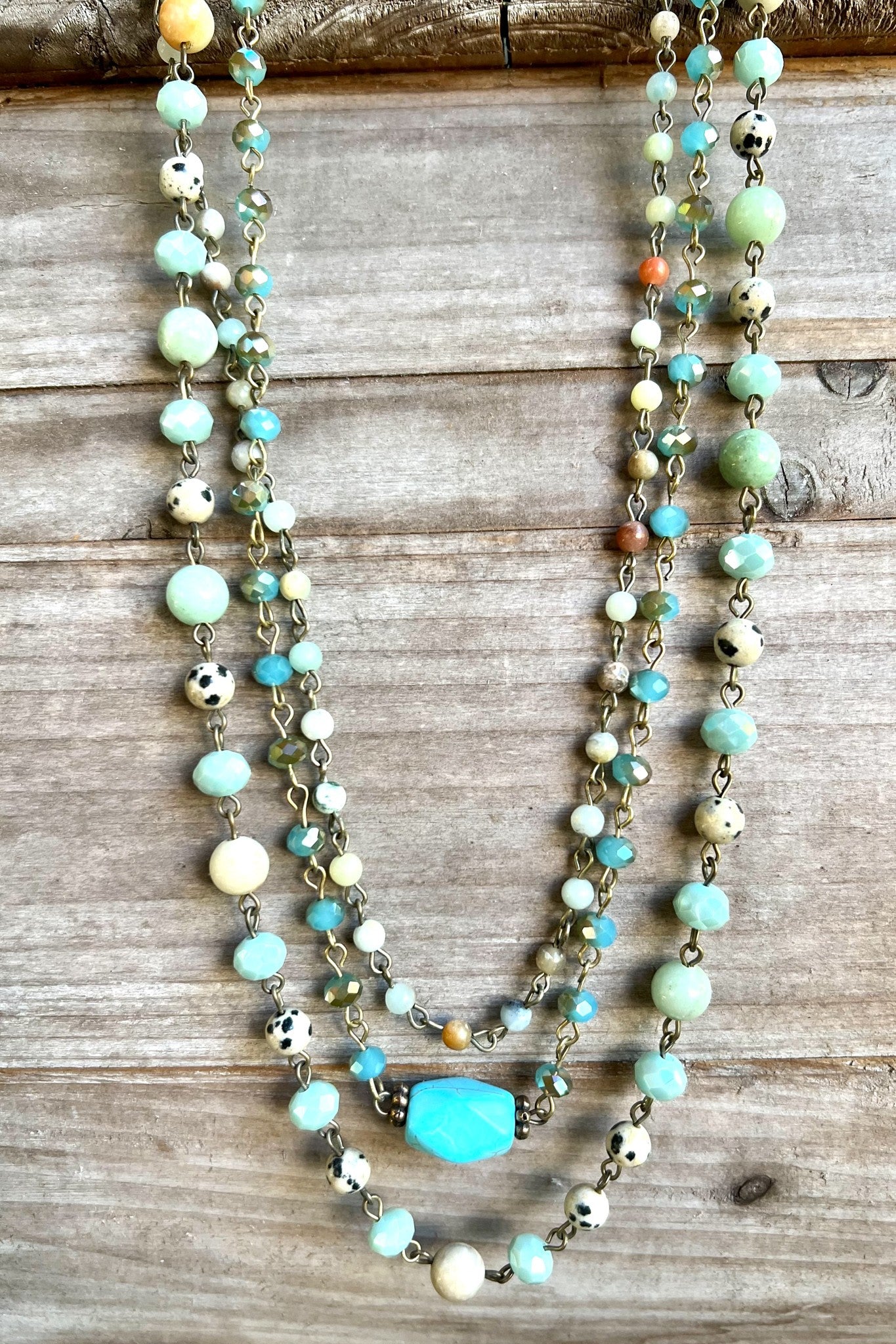 Serena Layered Necklace Set | Four Layer Beaded Magnetic Necklace Set