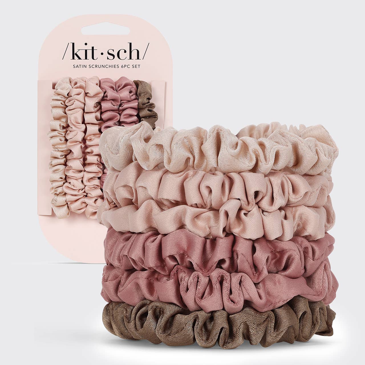 Terracotta Mix Satin 6pc Scrunchy Set | Ultra Petite Satin Scrunchies