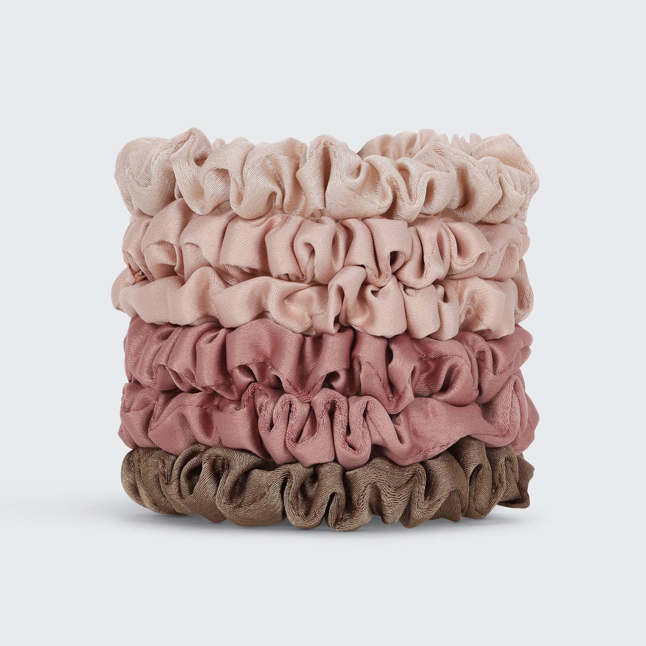 Terracotta Mix Satin 6pc Scrunchy Set | Ultra Petite Satin Scrunchies