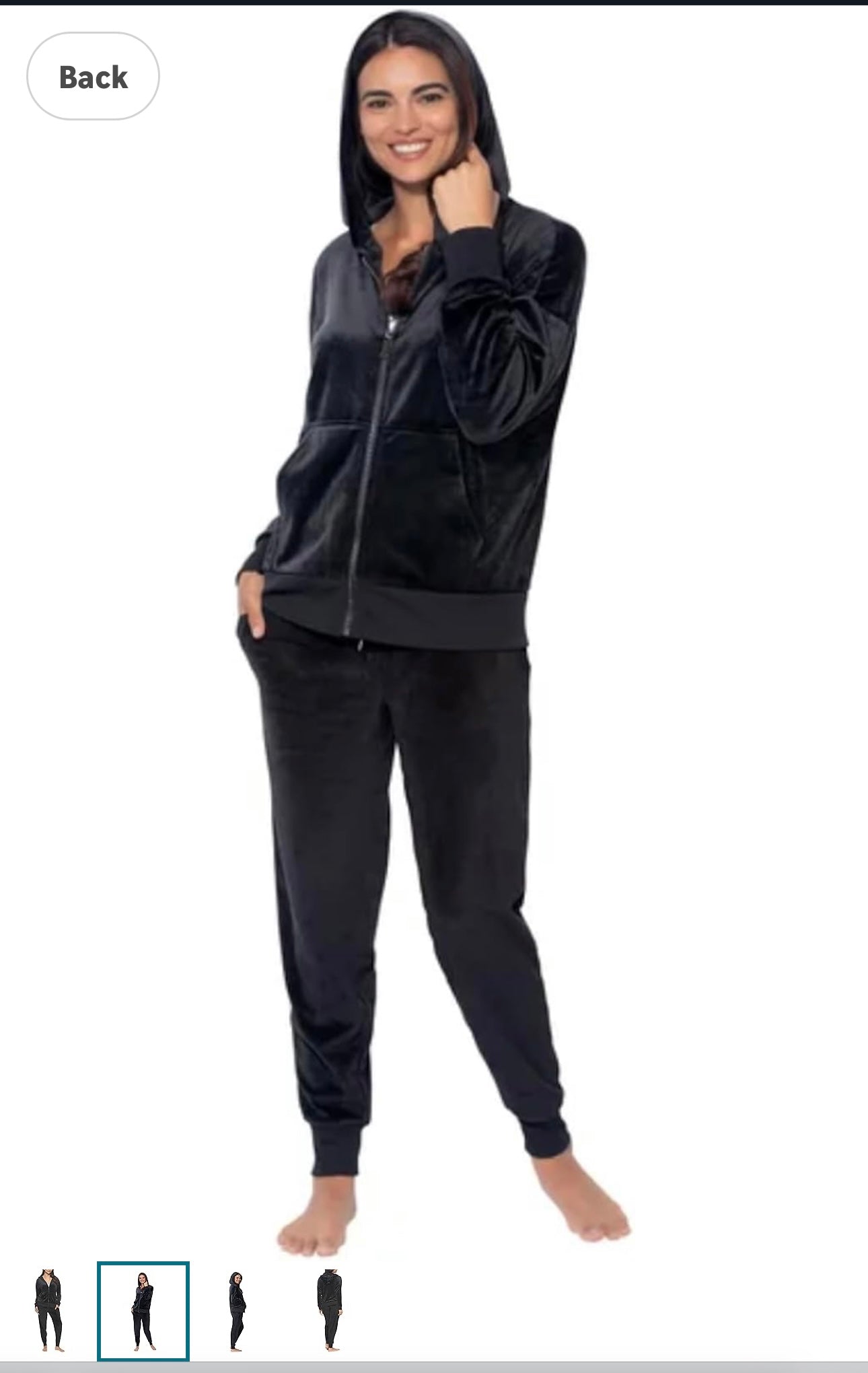 Velour Black Jogger Set | Black Velour Hoodie Jogger Set