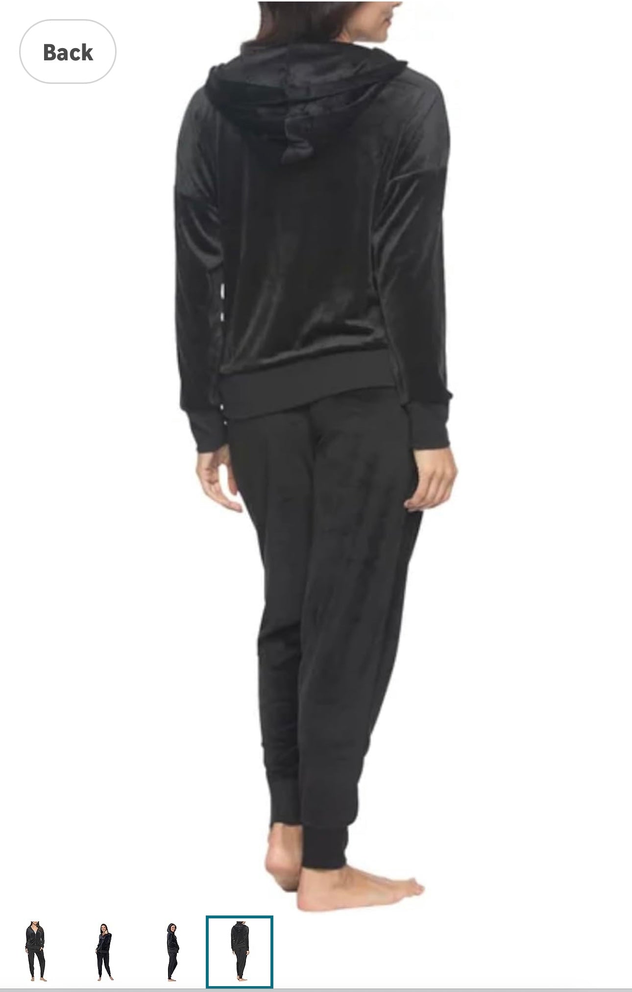 Velour Black Jogger Set | Black Velour Hoodie Jogger Set