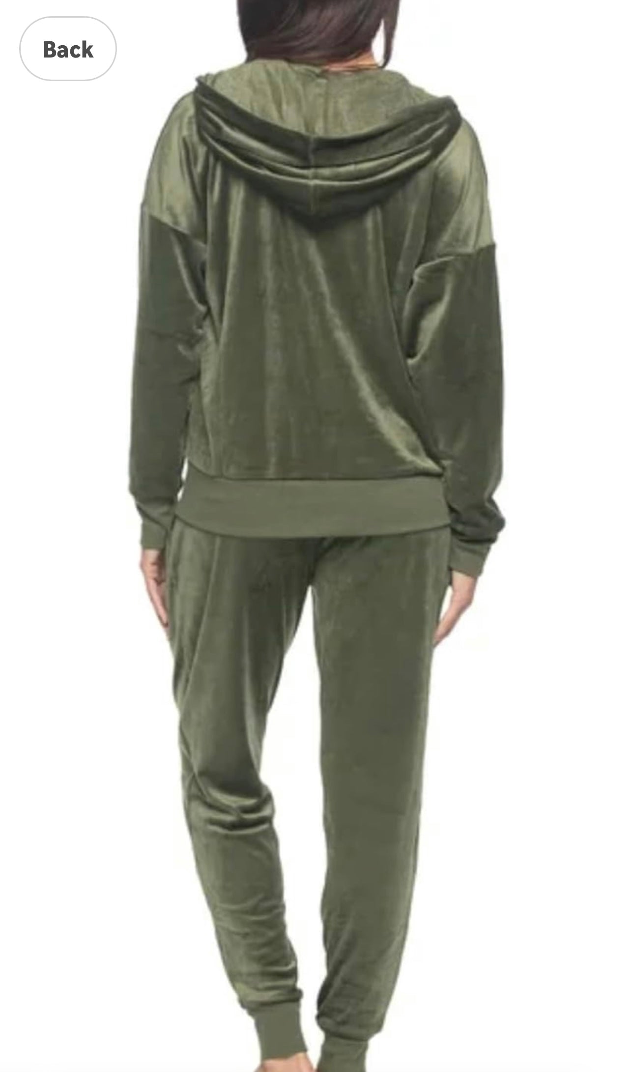 Velour Olive Jogger Set | Olive Velour Hoodie Jogger Set