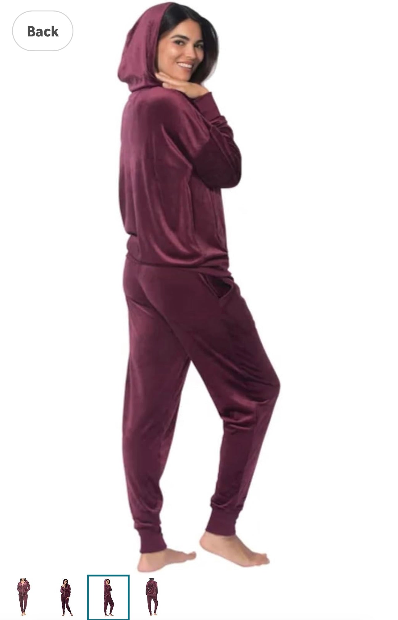 Velour Wine Jogger Set | Wine Velour Hoodie Jogger Set