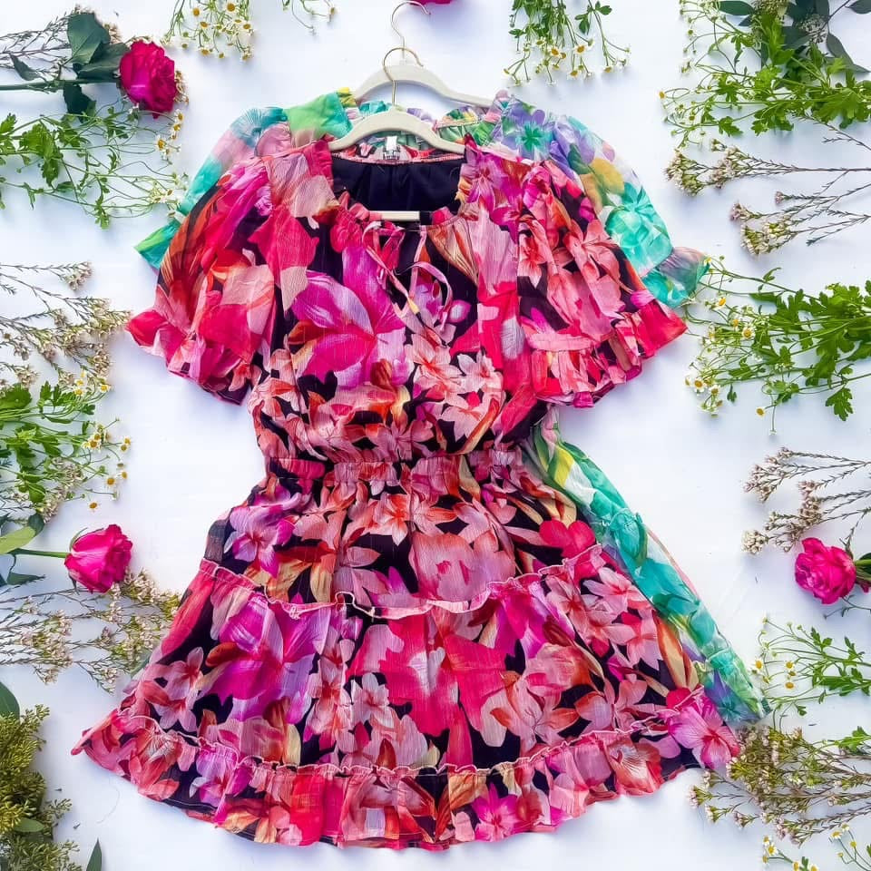 Walking In Floral Bliss | Fully Lined Short Floral Dress
