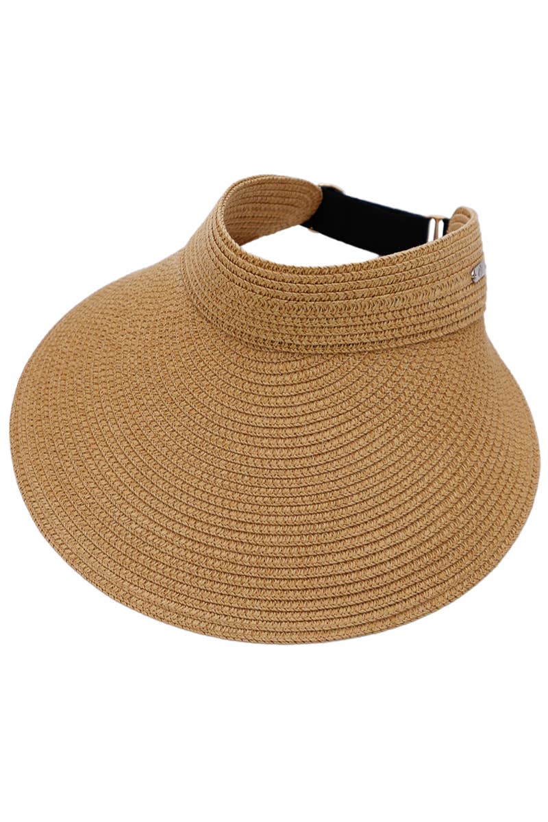 Wide Brim Paper Straw Pack-n-Go Roll-Up Sun Visor