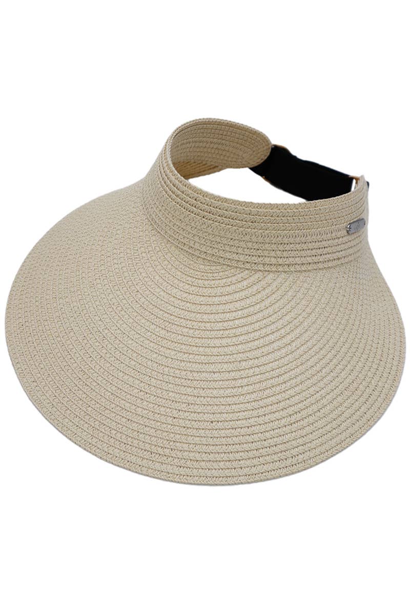 Wide Brim Paper Straw Pack-n-Go Roll-Up Sun Visor