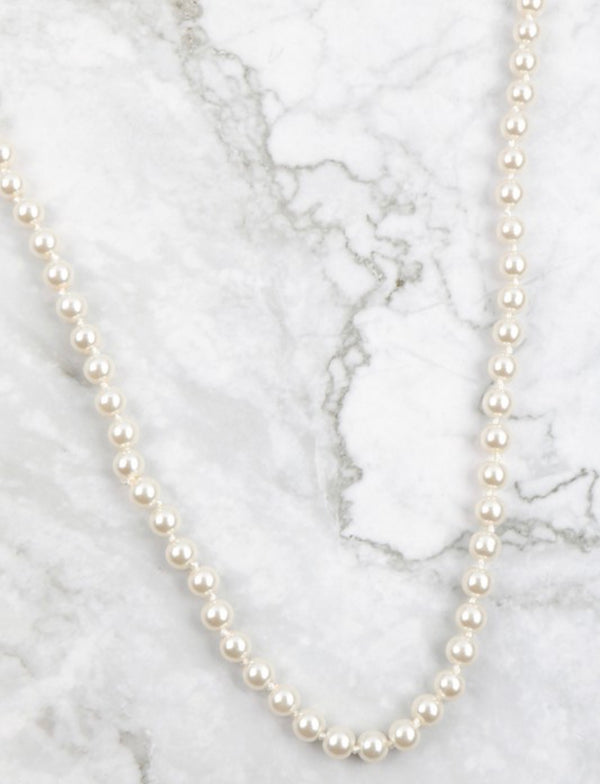 48” Pearl Necklace and Earring Set