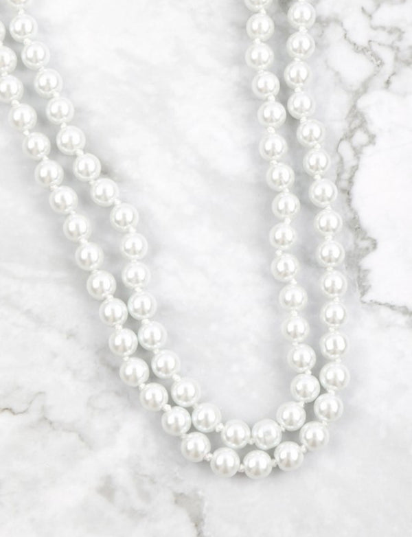 60” Pearl Necklace and Earring Set