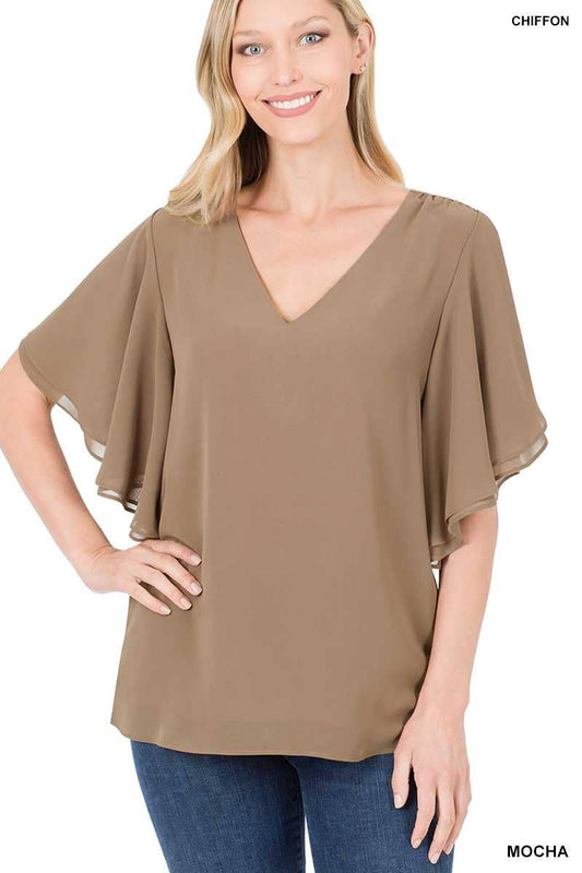 Mocha Madness Chiffon Top