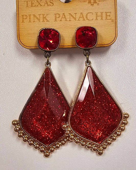 Red Moroccan Teardrop Earrings