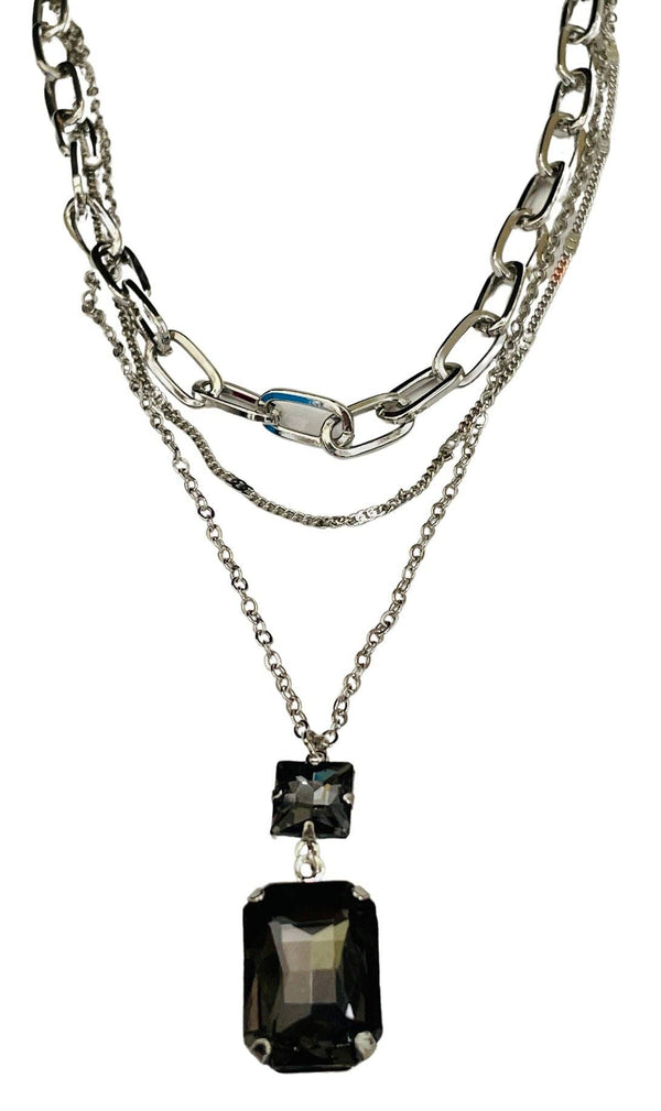 3 Chain Silver Layered Necklace