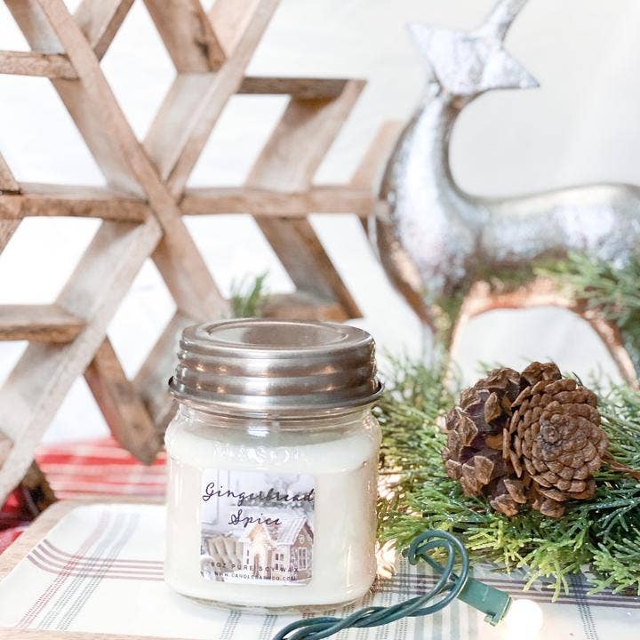 GINGERBREAD SPICE |8oz Mason Jar | CHRISTMAS | Soy Candle