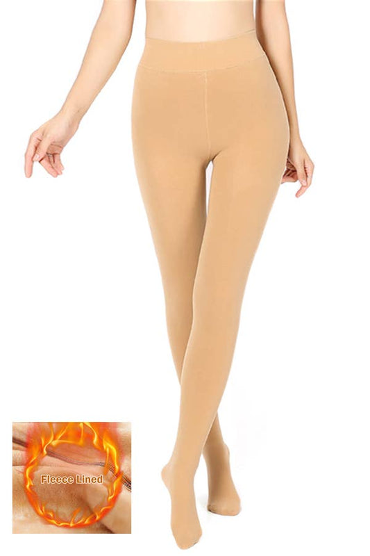 Winter Warm Nude Fleece Stockings | Nude Fleece Lined Stockings