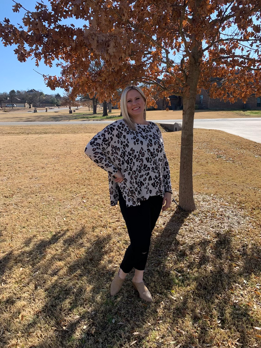 Always On My Mind Top | Lightweight Leopard Print Top Sweater