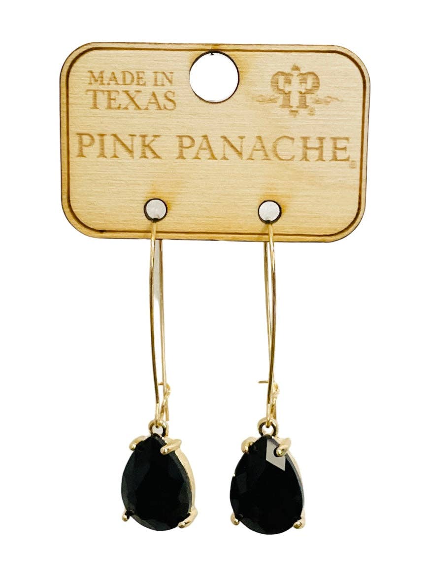 Black Teardrop Earrings | Black Teardrop Earrings by Pink Panache