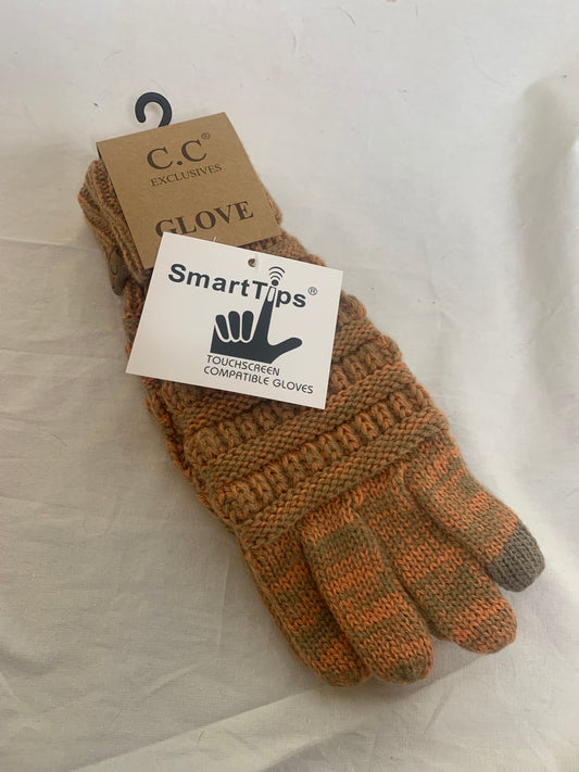Cable Knit CC Gloves | Tri Tone Smart Tip CC Gloves