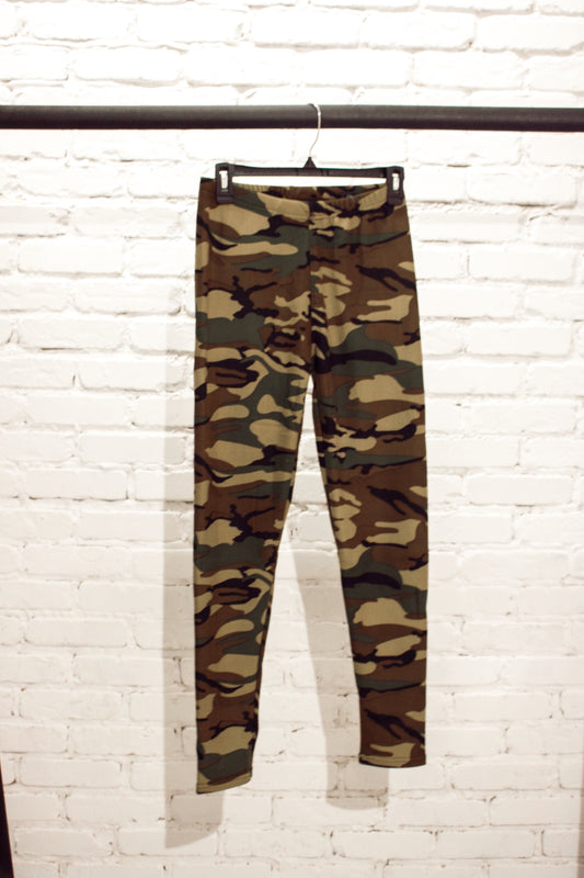 Camo Fleece Lined Leggings