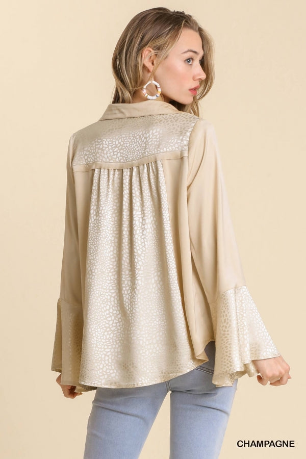 Champagne Brunch Satin Top