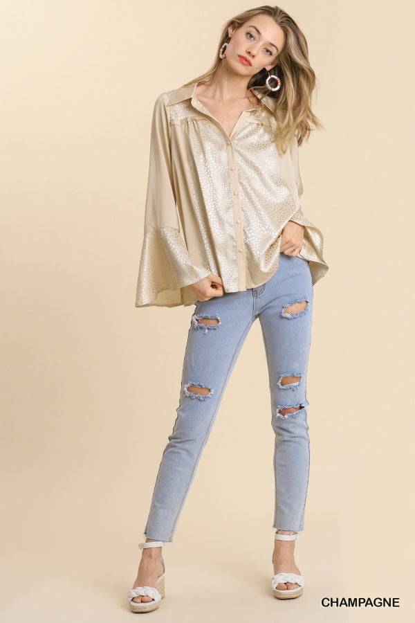 Champagne Brunch Satin Top