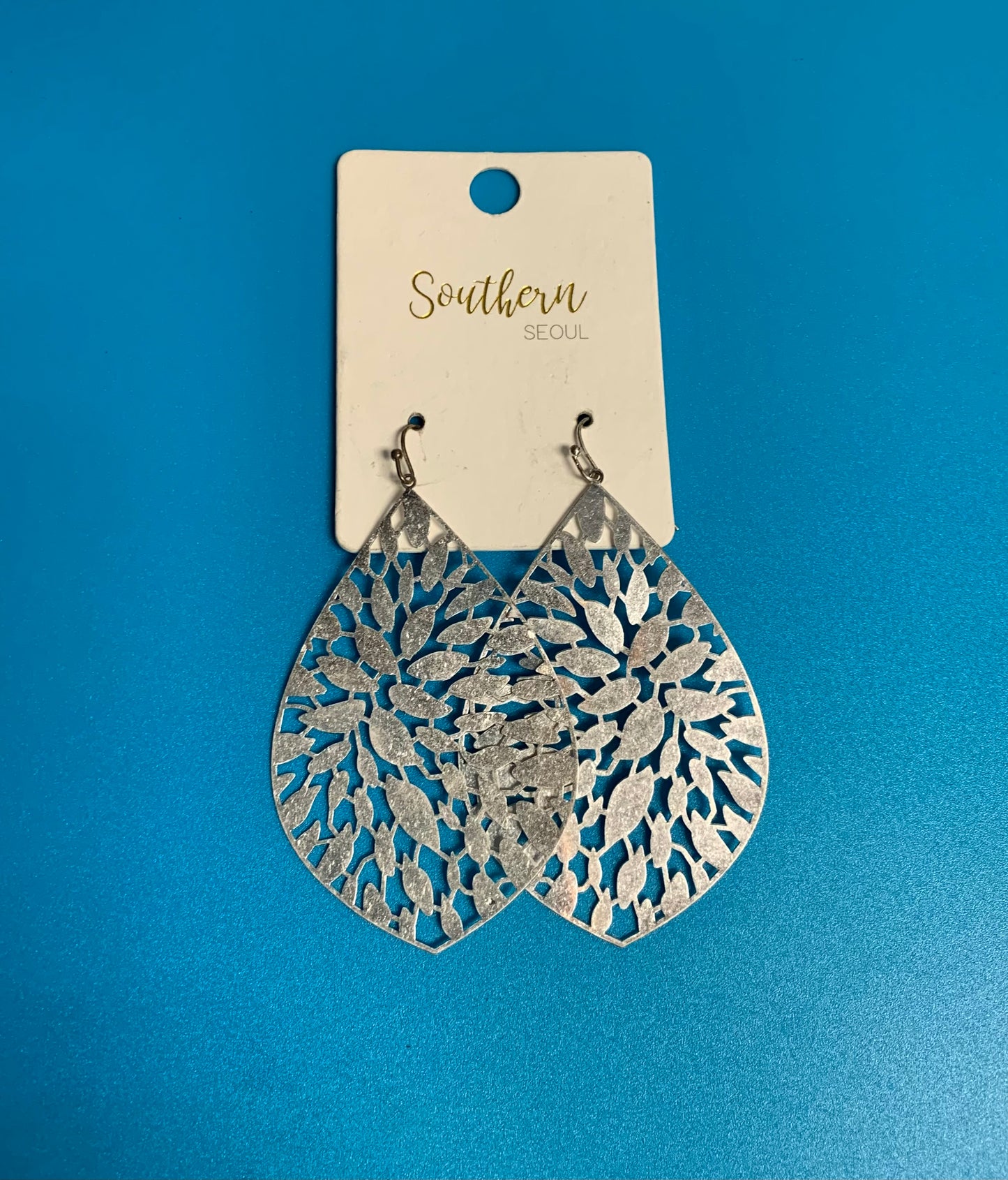 Laser Cut Silver Earrings | Southern Seoul Laser Cut Silver Dangle Earrings
