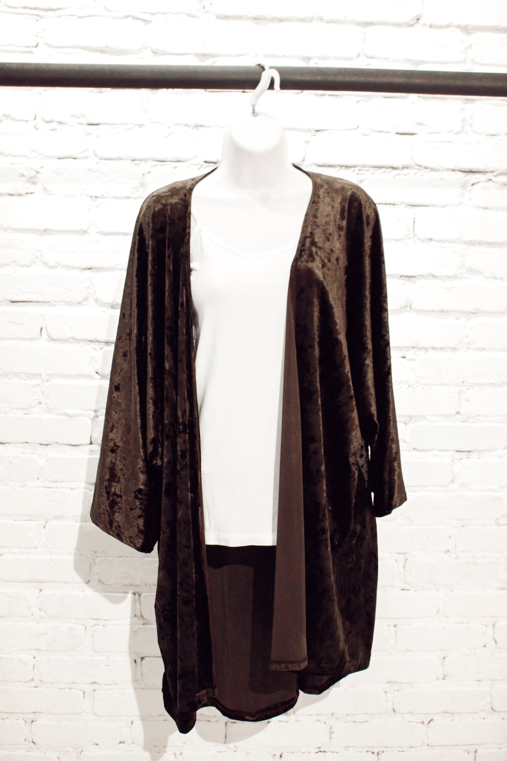 Tonight's The Night Kimono | Brown Velvet Plus Size Kimono