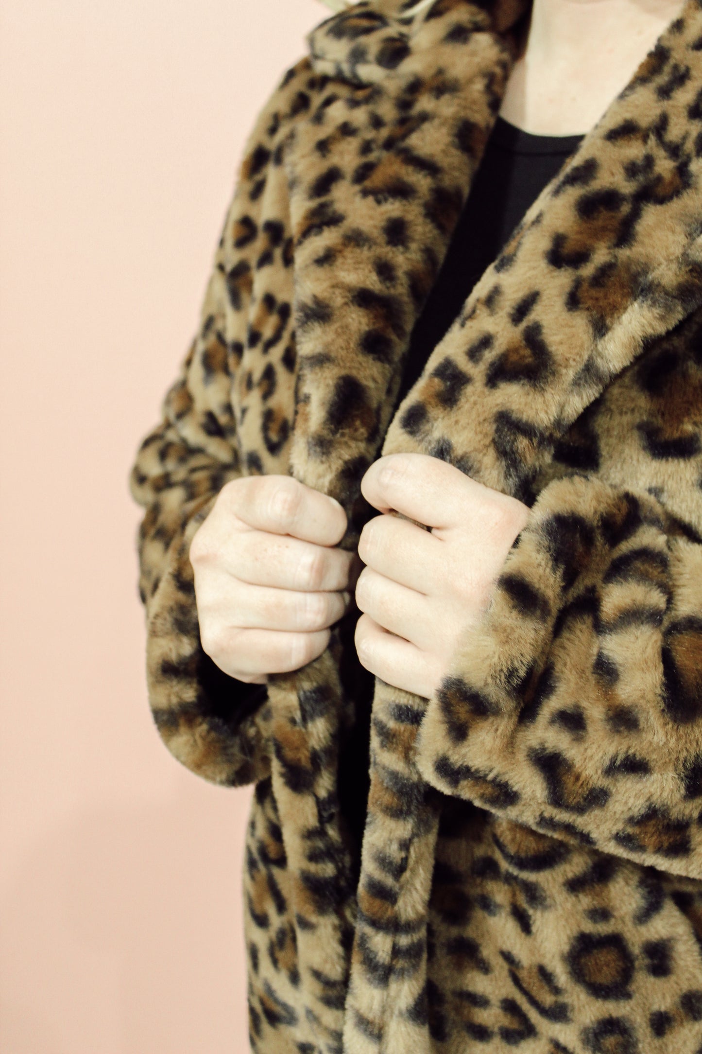 Wrapped Around Your Finger Coat | Soft Fluffy Leopard Coat with Pockets