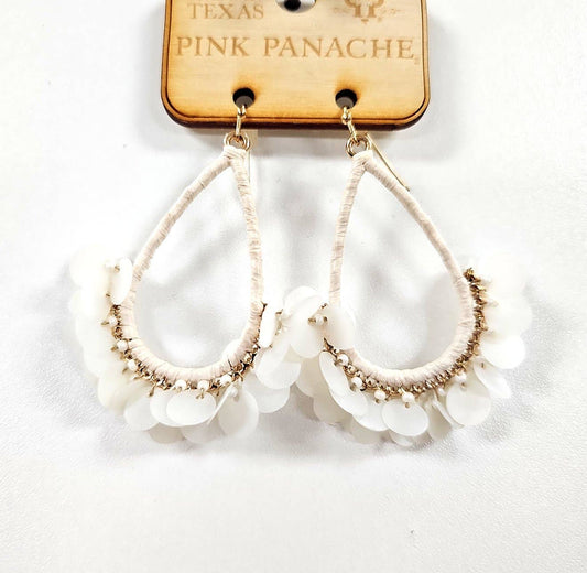 Teardrop Earrings with Beaded Fringe