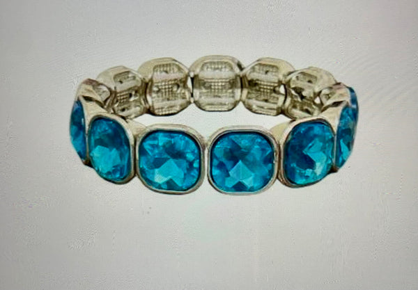 Turquoise Silver Stretch Bracelet