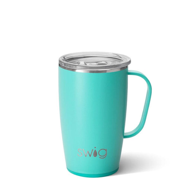 Aqua 18 oz Swig Travel Mug w/Handle