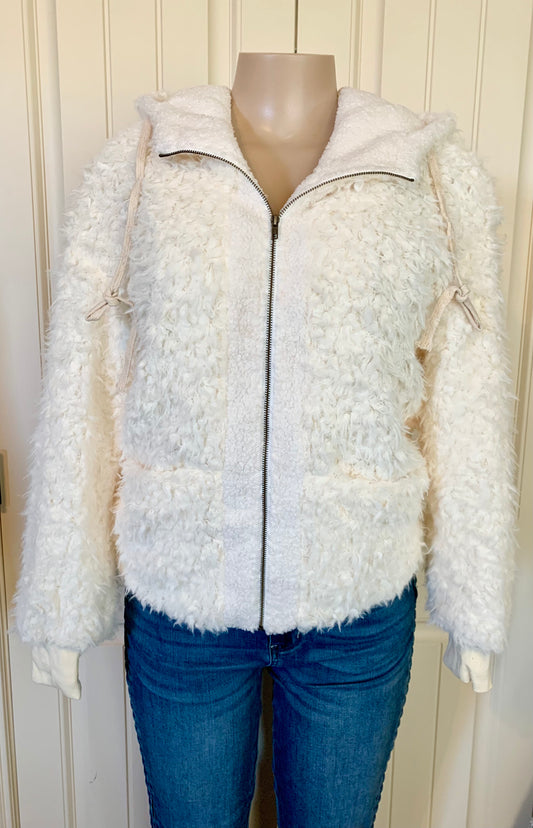 Angel Eyes Ivory Furry Jacket