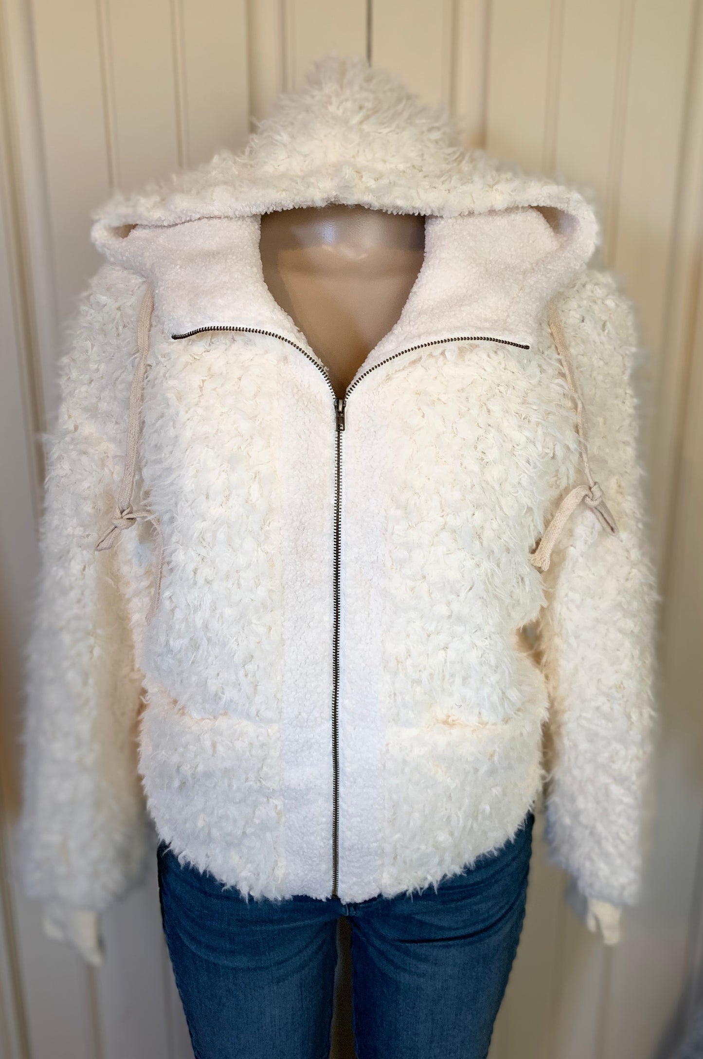 Angel Eyes Ivory Furry Jacket