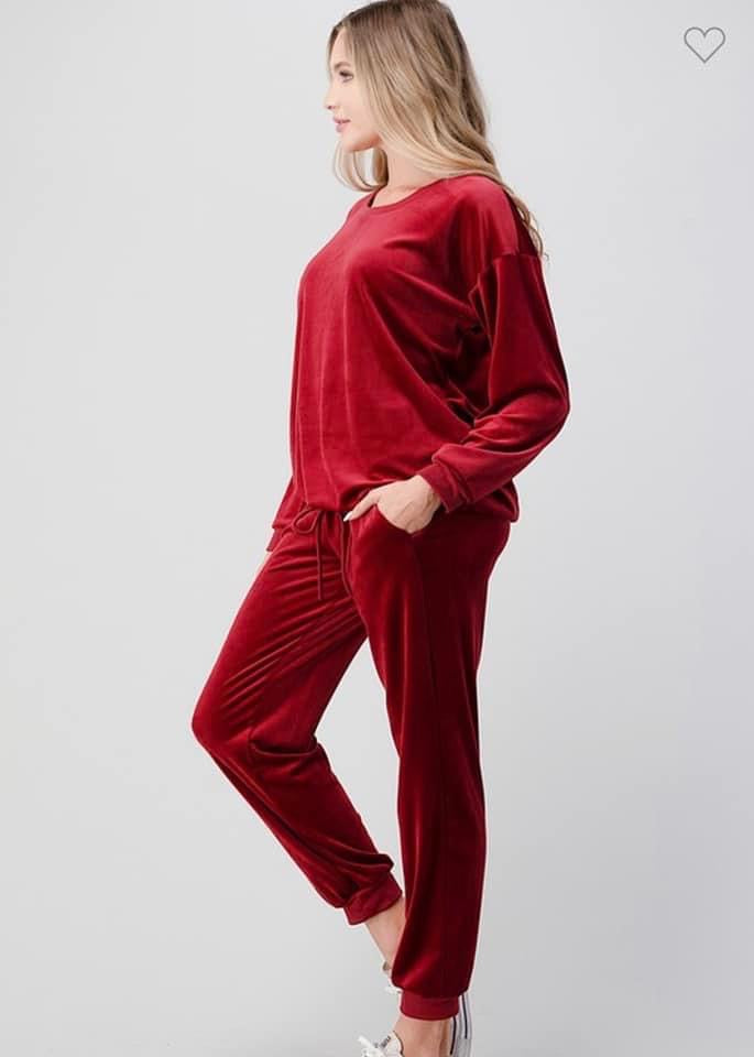 Cranberry Luxe Jogger Suit